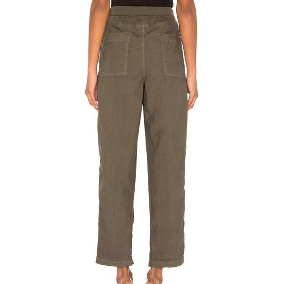 James Perse Mixed Media Pants WPR1835 Taupe Brown Drawstring Joggers Women's 2 - Picture 2 of 11